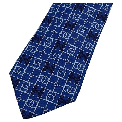 582 sa hermes|Hermes Paris Blue Silk H Pattern Print Neck Tie 582 SA For.